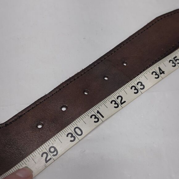Linea Pelle Vintage Collection Brown Leather & Beige Stretch Belt Women\'s S/M main image 6